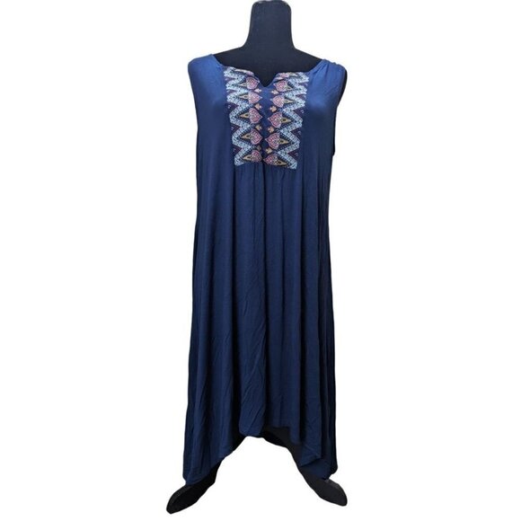 Style & Co Women's Petite Embroidered Knee-Length Tank Dress - Navy - PXL - Picture 1 of 7